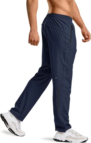 Vista 9 de CQR Pantalones de senderismo ligeros para hombre, pantalones deportivos reflectantes al aire libre, pantalones deportivos de entrenamiento