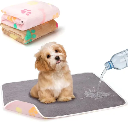 Vista 9 de YUEPET Mantas impermeables para perros, paquete de 2 mantas lavables para perros para cama, sofá, protector de vellón de franela para cachorros