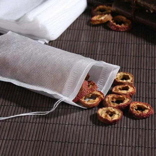 Vista 9 de TamBee Infusores de té desechables con cordón, bolsas de filtro de té para hierbas de té sueltas, 100 unidades de 5.9 x 7.87 pulgadas para té