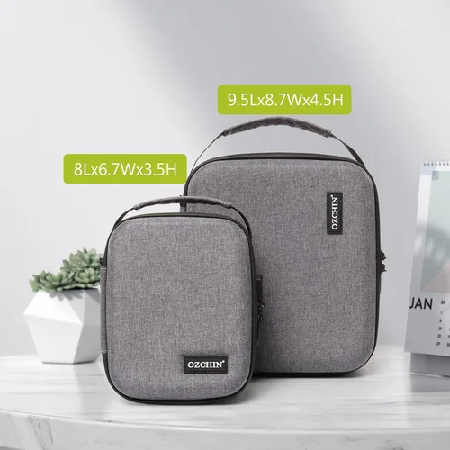 Vista 9 de OZCHIN Bolsa de EVA dura de protección portátil a prueba de olores con cerradura de combinación, gran regalo para hombres o mujeres (gris) Estuche