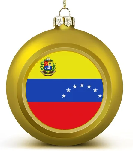 Vista 24 de Adornos de bolas de Navidad con bandera de Corea del Sur para Navidad, bolas de Navidad de estilo dorado para decorar 1 unidad