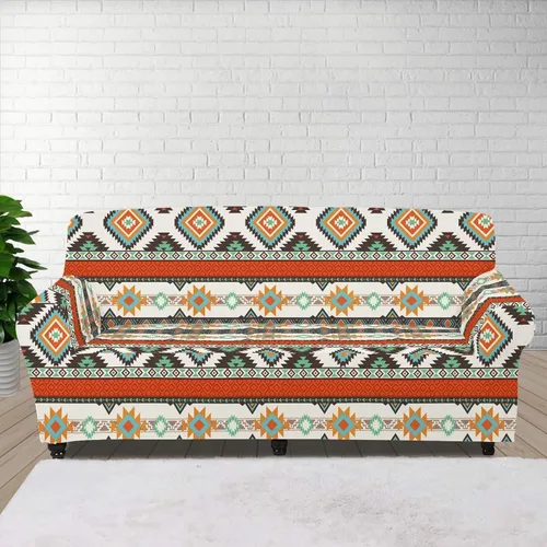Vista 34 de Funda de sofá de Seater, estilo bohemio, antiarañazos, diseño tribal navajo, nativo americano, diseño tribal, funda de sofá, lavable, elástica