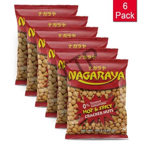 Vista 3 de Nagaraya Cracker Nuts Hot n Spicy Paquetes de 5.64 onzas, paquete de 6
