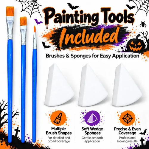 Vista 2 de Paleta de pintura corporal de cara azul Maquillaje de Halloween Kit de Maquillaje H Blue