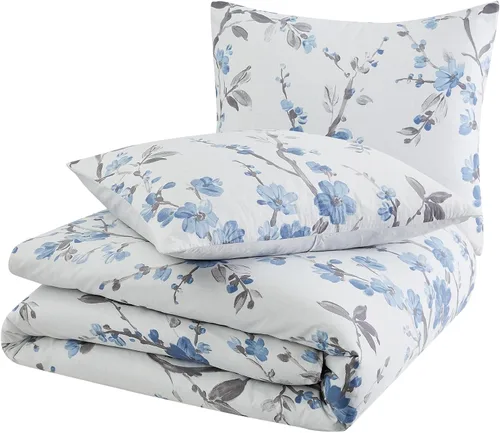 Vista 3 de CANNON Kasumi - Juego de edredón floral de poliéster de 2 piezas, tamaño individual XL, con temática floral, para hombres y mujeres, certificado