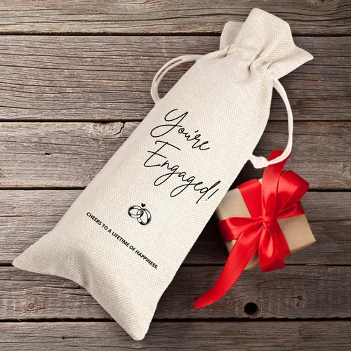 Vista 4 de Bolsa de vino de compromiso Regalo de compromiso Bolsa de vino de compromiso personalizada Regalo de compromiso para parejas Recién casados