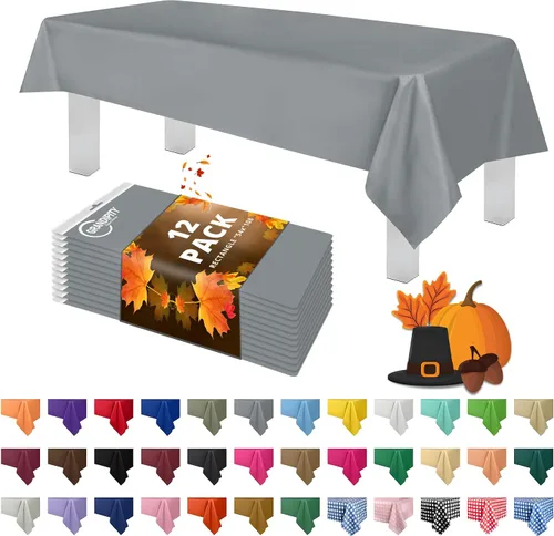 Vista 43 de Mantel de plástico de alta calidad - 54 in. x 108 pulgadas. Grandipity - Mantel rectangular (6 y 12 unidades), Agua (Aqua)