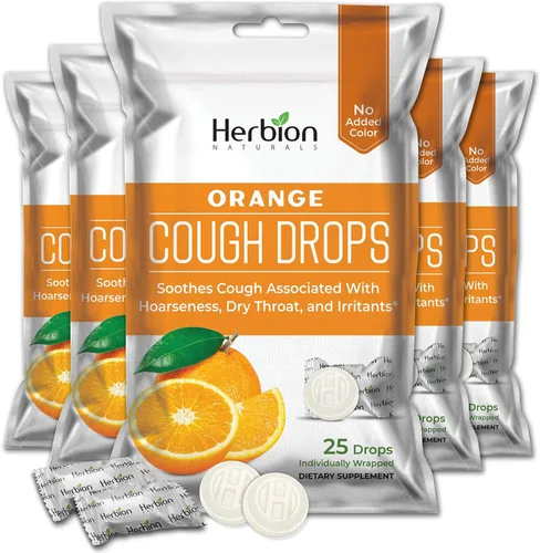 Vista 8 de Herbion Naturals - Gotas para la tos con sabor natural a naranja, suplemento dietético, alivia la tos, para adultos y niños mayores de 6 años, 25