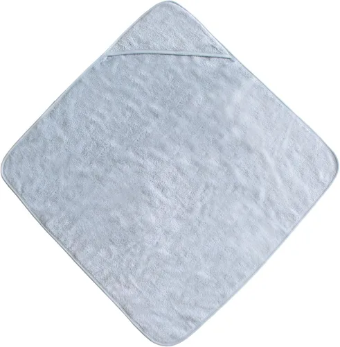 Vista 2 de Mushie Toalla con capucha para bebé Algodón orgánico (Azul bebé)