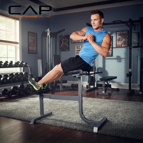 Vista 5 de Cap Strength - Silla romana – Banco de extensión de respaldo ajustable para entrenamientos de núcleo y glúteos, capacidad de alta resistencia de 300