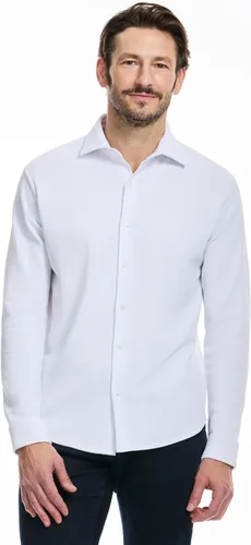 Vista 7 de SAKS Fifth Avenue Manga larga con textura de piqué con botones para hombre
