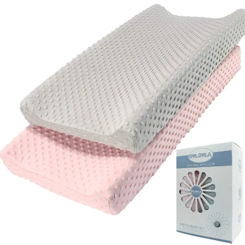 Vista 12 de Owlowla Funda para cambiador, sábanas suaves de punto minky para cambiador para bebé niño y niña (negro)