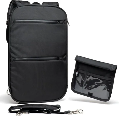Vista 10 de Bolsa FLEX Faraday para laptops, tabletas y dispositivos electrónicos de tamaño mediano ~ Defensa de seguimiento/piratería ~ Backwoods Camo