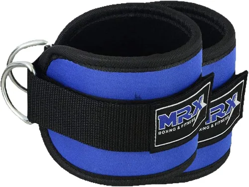 Vista 9 de MRX - Correa de tobillo con anillo en D, polea para levantamiento de pesas, tobillera acolchada, correas de gimnasio