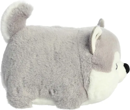 Vista 3 de Aurora Adorable animal de peluche Spudsters Haze Husky – Forma redonda que hace que los abrazos reconfortantes – Perfecto para niños de todas