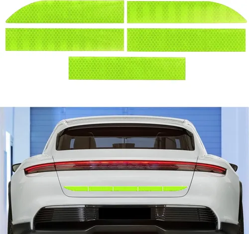 Vista 11 de 20 piezas de calcomanías reflectantes para cubo de rueda de automóvil, calcomanías reflectantes de seguridad nocturna para automóviles, motocicletas