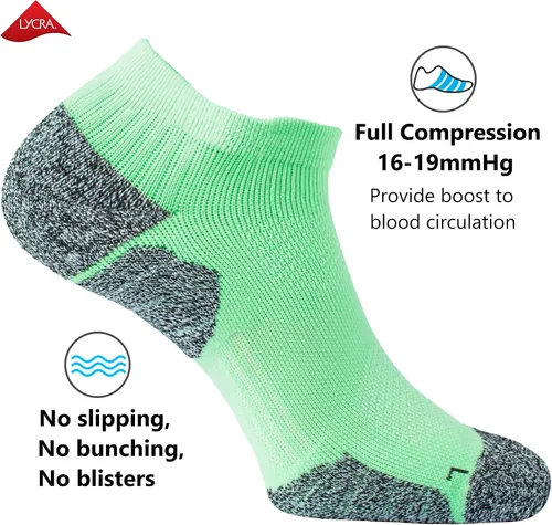 Vista 19 de CWVLC - Calcetines deportivos, hasta el tobillo, de compresión, acolchados, unisex, paquete variado
