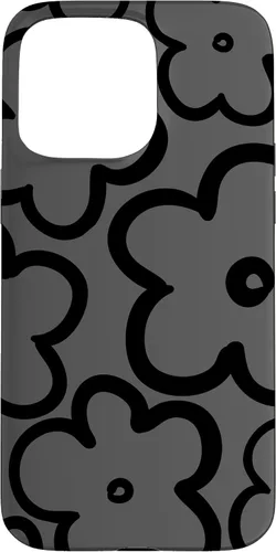 Vista 31 de Cute Flower Pattern Wildflower Charcoal Grey Black Floral Case for iPhone 17