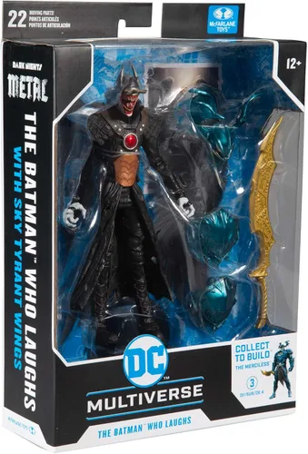 Vista 9 de DC Multiverse Batman Who Laughs with Sky Tyrant Wings Figura de acción de 7 pulgadas y piezas de construcción para figura de 'The Merciless