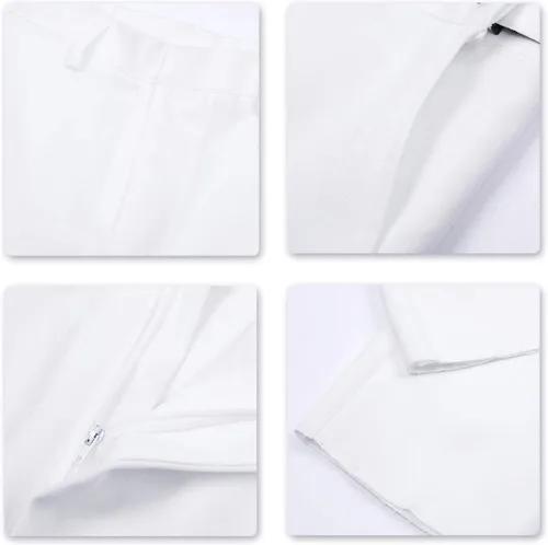 Vista 7 de Cloudstyle Traje formal de 3 piezas para hombre, ajuste delgado, chaqueta de cena con cola de golondrina