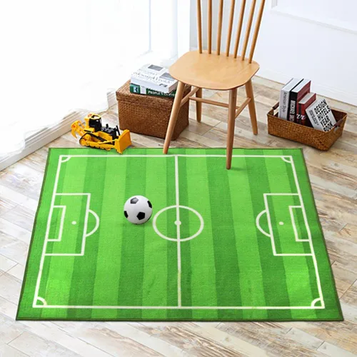 Vista 6 de FUNS Alfombra de campo de fútbol para niños, alfombra de campo de fútbol, alfombra de juego para niños y niñas, decoración del hogar, sala temática