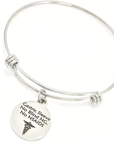 Vista 5 de Pulsera médica de manga gástrica, conciencia de la manga gástrica, joyería de manga gástrica, sin NG ciego, sin AINE, notificación médica