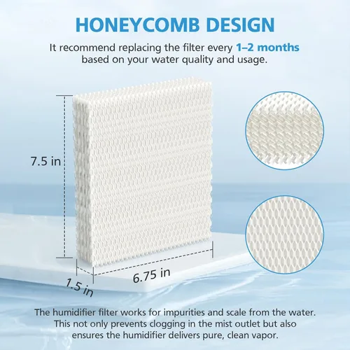 Vista 4 de iSingo Humidificador que absorbe el filtro T HFT600 HFT600 para humidificador Honeywell Hev615 Hev620, compatible con Honeywell HFT600 Filtro