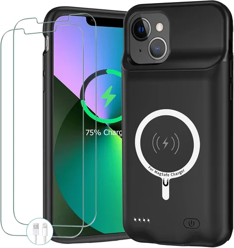 Vista 17 de Funda de batería para iPhone 11, funda protectora de carga portátil mejorada de 10000 mAh con carga inalámbrica compatible con iPhone 11