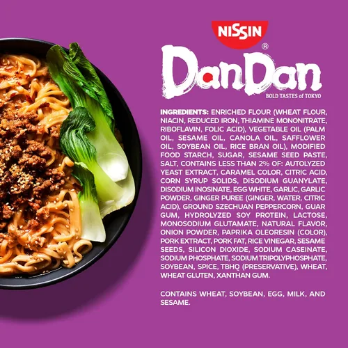 Vista 5 de Nissin Bold Tastes of Tokyo Dan Dan - Fideos de ramen de sésamo picante, 20