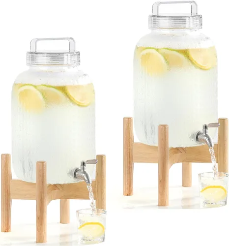Vista 13 de EGGKITPO Dispensadores de bebidas de 1.5 galones con grifo y elegante soporte para fiestas, dispensador de limonada de policarbonato con soporte