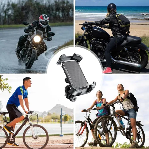 Vista 4 de Soporte universal para teléfono celular para bicicleta, soporte de silicona de rotación 360 para iPhone, Samsung, Huawei, compatible con teléfonos
