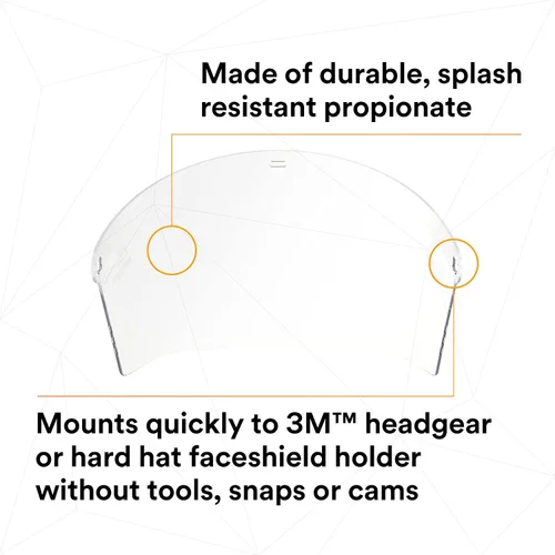 Vista 10 de 3M H8A Combinación de Arnés de Cabeza con Trinquete y Visera Protector Facial Transparente, Sistema Completo de Seguridad de Arnés de Cabeza