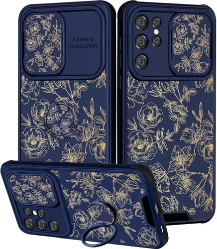 Vista 140 de Funda 2 en 1 para Samsung Galaxy S23 Ultra Flamingo para mujeres y niñas, diseño femenino de flamencos con cubierta deslizante para cámara y soporte