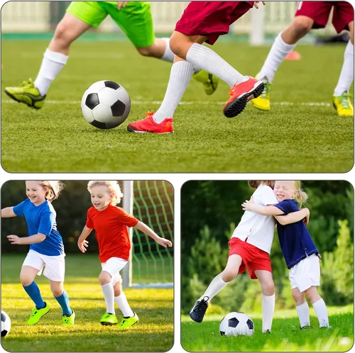 Vista 6 de FPAKDH 2 pares de calcetines de fútbol para niños y jóvenes de 5 a 12 años de edad, transpirables, calcetines de entrenamiento deportivo para niñas