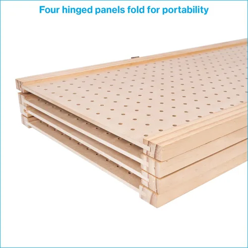 Vista 2 de SSWBasics Soporte de tablero perforado plegable de 5 pies y 4 paneles para manualidades - Exhibición versátil de tablero perforado y divisor