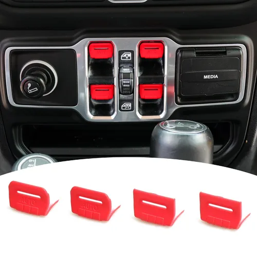 Vista 12 de Cubierta para interruptor de ventana de consola central, compatible con Jeep Wrangler JL 2018-2024 2025 2026 2/4 puertas 4XE Gladiator JT