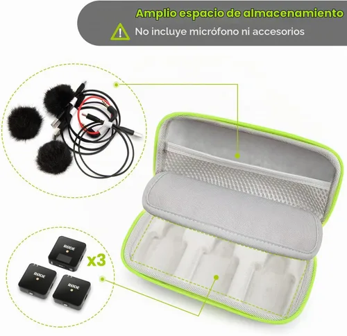 Vista 3 de YOUSHARES Funda rígida inalámbrica Go 2 - Funda de micrófono profesional compatible con Rode Wireless GO II Sistema de micrófono inalámbrico digital