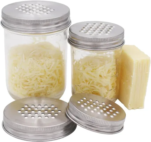 Vista 3 de Mason Jar Lifestyle Tapa para rallador/trituradora para frascos de boca regular (paquete de 3)