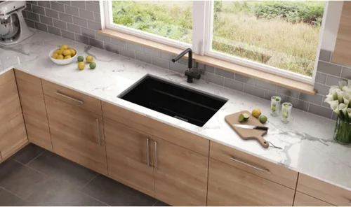 Vista 2 de Franke PKG11031SHG Peak Undermount Single Bowl Granite Kitchen Sink, 32 x 18.75 x 9, Gray