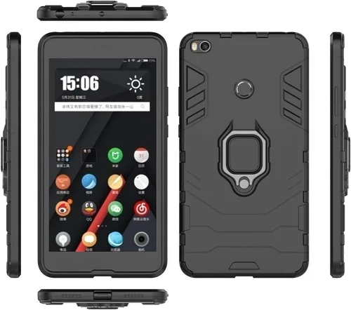 Vista 5 de LuluMain Compatible con funda Xiaomi Mi Max 2, soporte de anillo de metal a prueba de golpes (funciona con soporte magnético para automóvil)