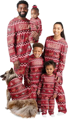 Vista 11 de FOCO NFL womens Nfl Team Ugly Pattern Matching Set Family Holiday Pajamas