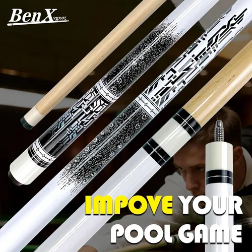 Vista 4 de 58" Billiard Cue Stick with13mm Cue Tip Maple Birch Pool Cue