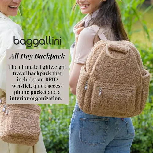 Vista 26 de Baggallini Mochila todo el día para mujer con pulsera de teléfono RFID, Negro, talla única