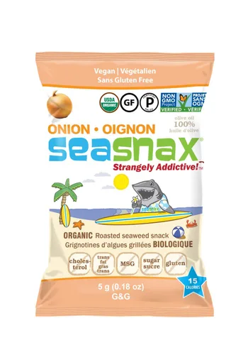 Vista 6 de SeaSnax Bocadillo de algas tostadas orgánicas, original, 0.18 onzas (paquete de 6)
