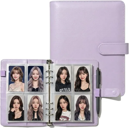 Vista 10 de MUDOR Carpeta de tarjeta fotográfica A5 para tarjeta KPOP, álbum de Negro