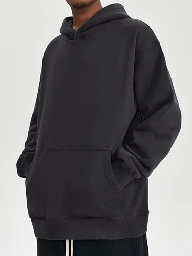 Vista 7 de KEEPSHOWING Sudadera con capucha de forro polar para hombre, cálida para invierno, atlética, casual, con bolsillo tipo canguro