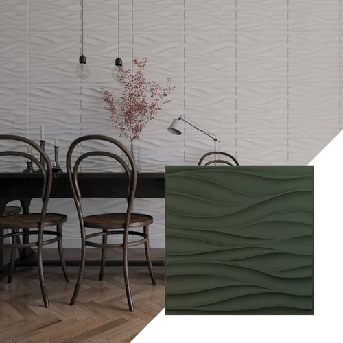 Vista 7 de Ekena Millwork 19 5/8 pulgadas de ancho x 19 5/8 pulgadas de alto, ondulado EnduraWall decorativo 3D, cobre envejecido (cubre 2.67 pies cuadrados).
