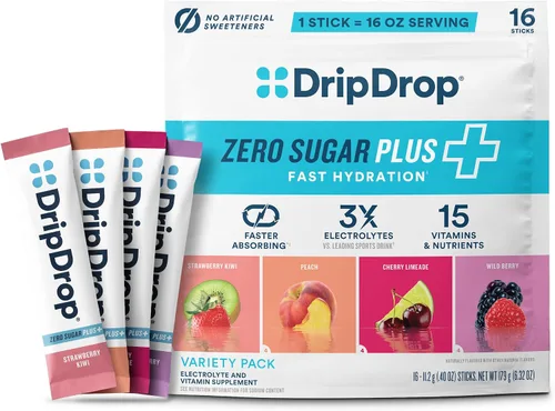 Vista 12 de DripDrop Hydration Zero Sugar - Paquetes de electrolitos, melocotón, 30