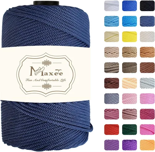 Vista 52 de Cordón de macramé de poliéster de alta calidad de 0.118 in × 218 yardas, 0.118 in, 100% polipropileno, ideal para ganchillo, ganchos de pared