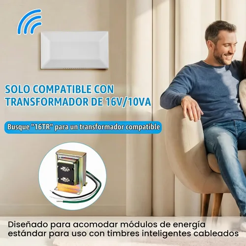 Vista 4 de Timbre de puerta con cable, 16 V 10 VA campana de puerta delantera y trasera, estilo clásico